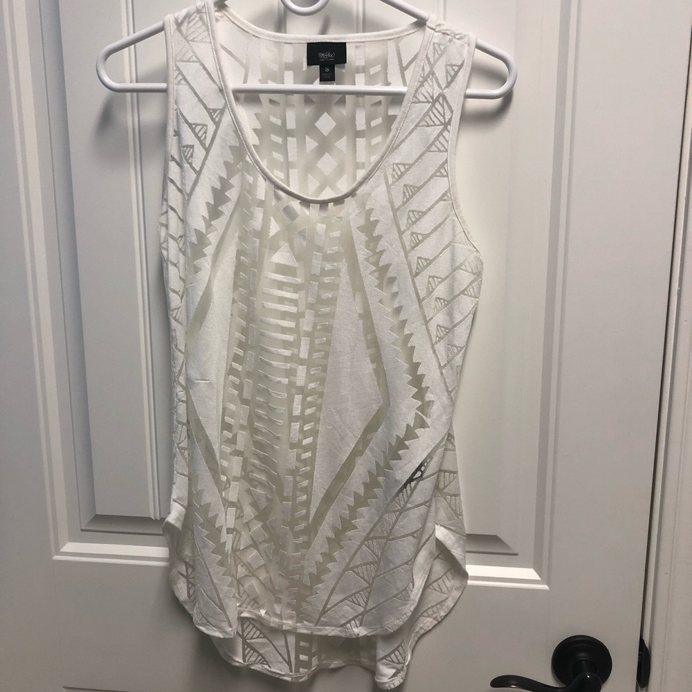 Mossimo Burnout Tank Small White E1-1187 - Picture 2 of 8